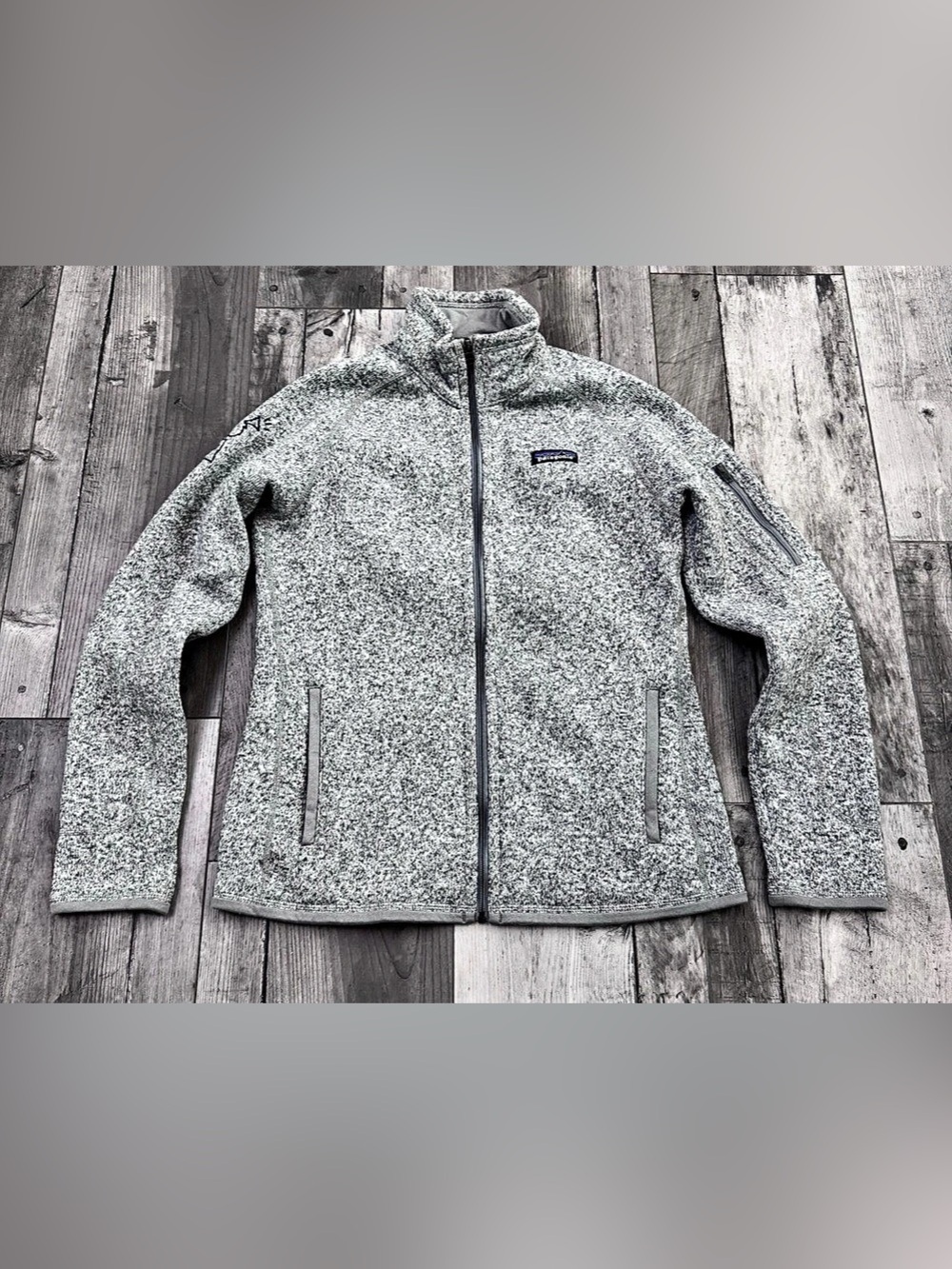 Patagonia Better Sweater Grey Marled Full Zip Sweatshirt Small LOGO